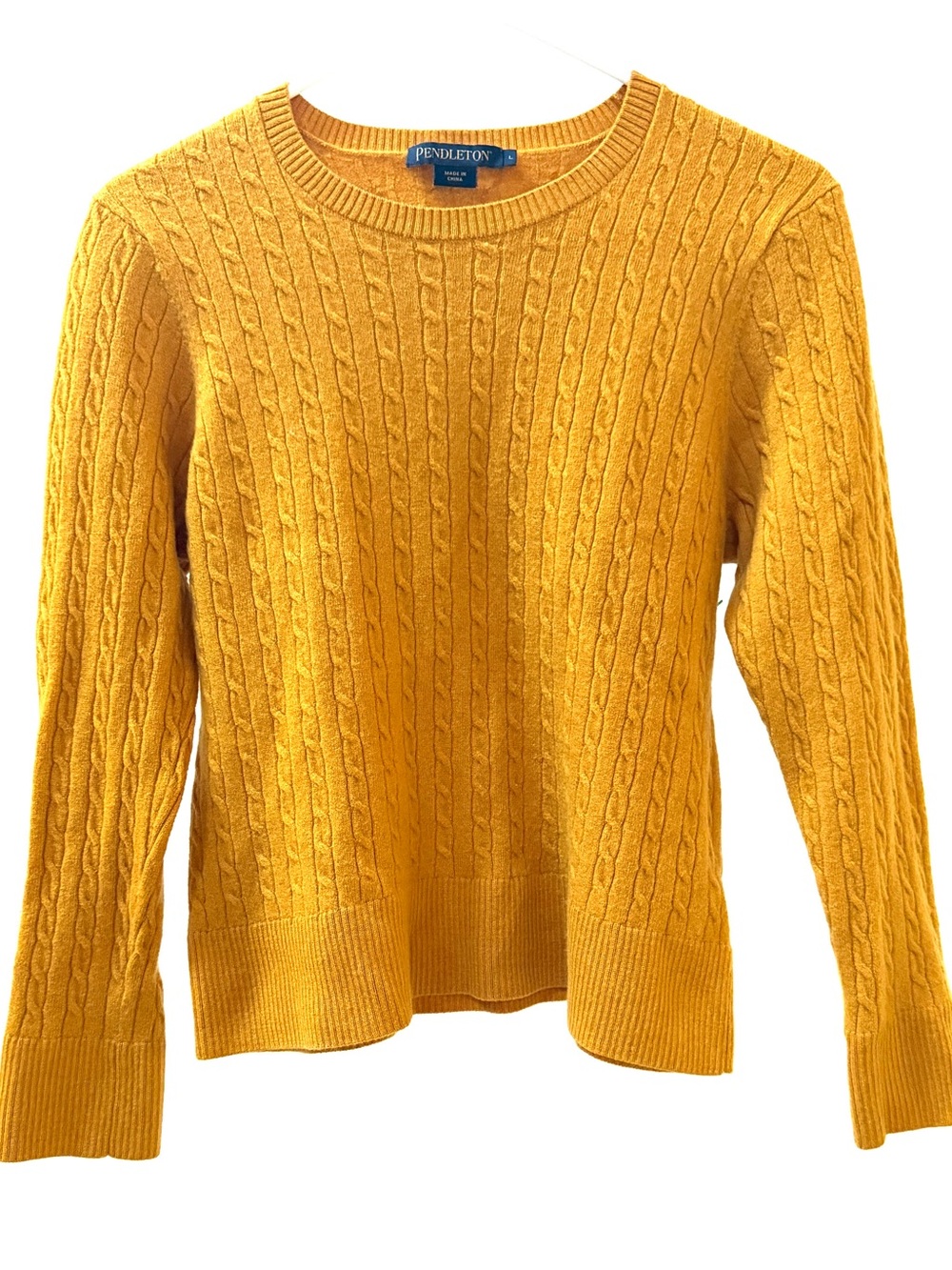 Pendleton Cable Knit Sweater - Mustard Yellow - Girl’s L or Women’s 8-10 M